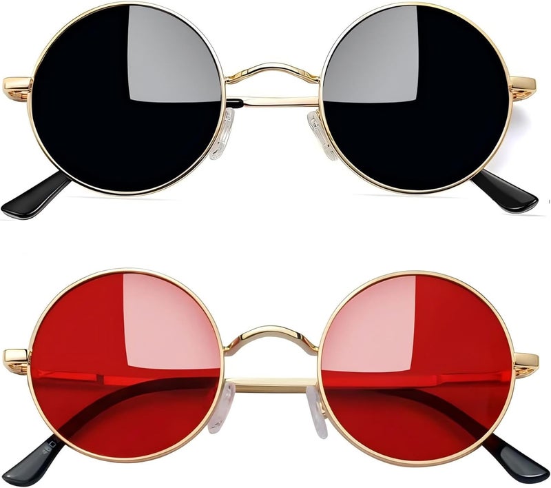 Joopin Hippie Round Sunglasses for Women Men Small Circle Sun Glasses Polarized UV400 Protection - Image 1